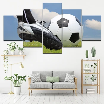 HD Vytlačené 5 Kus Modulárny Plátno Umenie Futbalový Zápas Maľovanie na Futbal, Samozrejme obrazov na Stenu pre Obývacia Izba Moderne