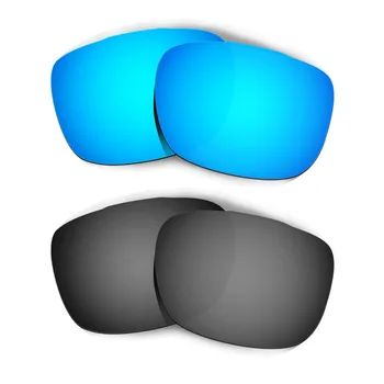 HKUCO Pre Dve Tváre Polarizované slnečné Okuliare Náhradné Šošovky 2 Páry Black & Blue
