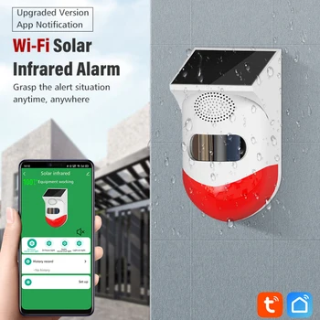 HORÚCA!! Bezdrôtový Infračervený Hlásič, Alarm, Solárne 433MHz Strobo Siréna PIR Nepremokavé Solárne alarm Smart Home Diaľkové Ovládanie Pre Google