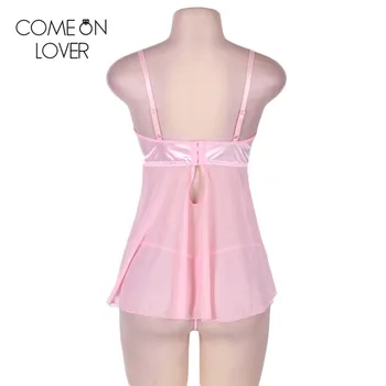 HOTRL80275 Comeonlover ružová plus veľkosť sexy ženy, odev picardias lenceria romantickej čipky plus veľkosť babydoll sexy pyžamá