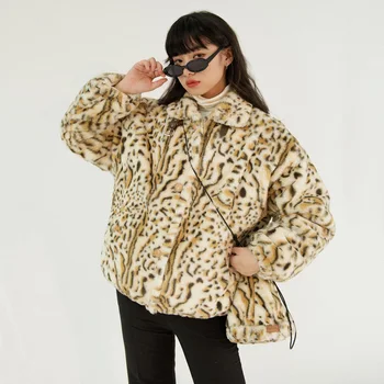 Haichen omáčkou - domáce 2020 nové zimné oblečenie pre voľný čas jedného pleca ťažných Leopardí Vzor