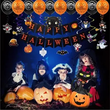 Halloween Bar Mall KTV Party Dekorácie Ghost Pumpkin Head Black Bat List Vyhovovali Balón