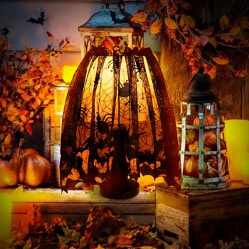 Halloween Bat Pavučinu Tienidlo Lampy Čipky Kryt Pásky Opony Krb Dekorácie