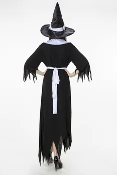 Halloween Kostým Čarodejnica Pre Dospelých Žien Výkon Oblečenie Cosplay Kostým Maškaráda Biely Čierny Kostým Čarodejnice