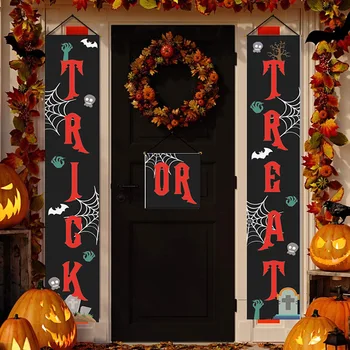 Halloween Verandu Prihlásiť Bannery je To októbra Čarodejnice & Trik Halloween Alebo Liečiť Príznaky Predné Dvere Displej pre Záhradné Domov Dekor Dverí