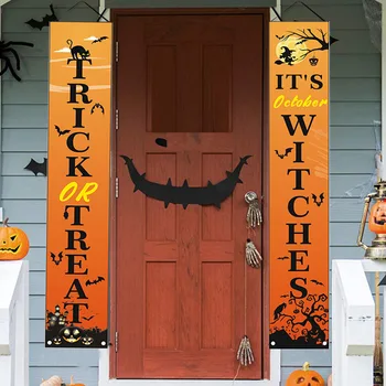 Halloween Verandu Prihlásiť Bannery je To októbra Čarodejnice & Trik Halloween Alebo Liečiť Príznaky Predné Dvere Displej pre Záhradné Domov Dekor Dverí