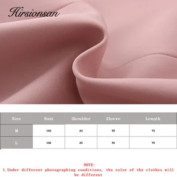 Hirsionsan Elegantné Ženy Jaket 2020 Jeseň Ružová Kórejský Úrad Lady Outwears Biela Singel Svojim Žena Vrchné Oblečenie Vyhovovali Coats