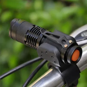 Hliníkové Q5 LED Bicykel Predné Svetlo na Bicykli Bicykli Vedúci Svetlo s Bleskom Pochodeň 360 stupeň Mount Klip #2J05