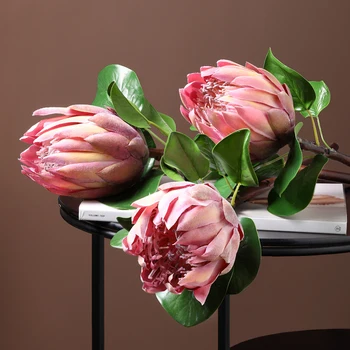 Hodváb Protea Cynaroides Umelé Cisára Kvet pre Svadobné Home Party Stôl Dekorácie Kvalitné Falošné Kvet