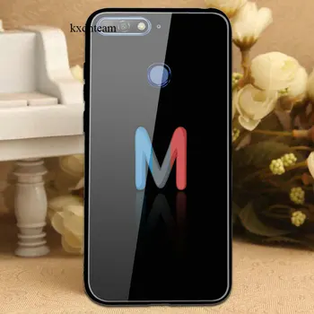 Horúce Auto Prúžok Farba M Series Logo Pre Huawei Y6 Prime 2018 Prípade Silikónové Zadný Kryt Kalené Sklo Mobilný Telefón Prípadoch Nárazníka