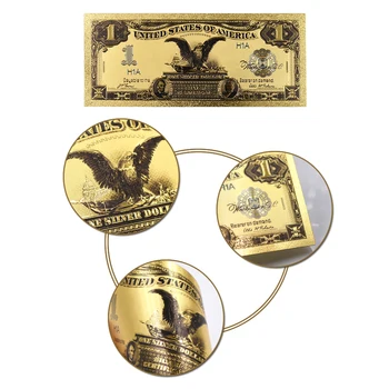 Hot Predaj Farebné USA 1899 Pozlátené Bankoviek USD 1 Dolárov Bankoviek V 24k Gold Falošné Peniaze, Účet za Dar a Zbierky
