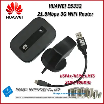 Hot Predaj Pôvodný Odomknúť HSPA+ 21.6 Mbps HUAWEI E5332 Prenosné 3G WiFi Router Podporu HSPA/HSPA/UMTS MHz 2100/900