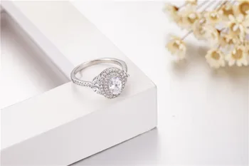 Hot Predaj Reálne 925 Sterling Silver Krúžky Prst Luxusný Vankúš rez SONA diamantový Prsteň Pre Ženy Zapojenie Šperky Anel