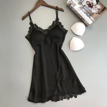 Hot Predaj Sleepshirts Nightgowns Sexy Domov Nosiť Šaty Žien Sleepwear Čipky tvaru bez Rukávov Odev Ženský Spánku Šaty