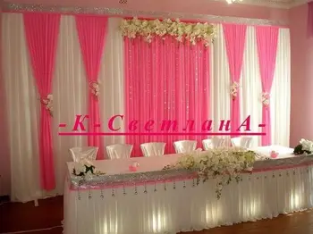 Hot pink Svadobné Pozadie fáze prikryť Opony Pre svadobné dekorácie 10 ft x 20 stôp