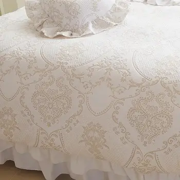 Hrubé rúna teplú posteľ nastaviť princezná štýl luxusná posteľná bielizeň sady kráľovná king size posteľ list sukne perinu nastaviť dekoratívny vankúš