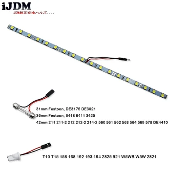 IJDM18-SMD-5050 T10 W5W LED Pásy Svetlo Na Kufri batožinovom Priestore alebo vnútorné Osvetlenie, Ice Blue/6000K Xenon Biela/Modrá,12V