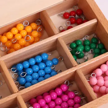 IKAUOIE Montessori Dieťa Vzdelávacie Hračka Drevené Hračky Farebné Checker Rada Perličiek Matematika Hračka v Ranom Detstve Predškolského Vzdelávania Nastaviť