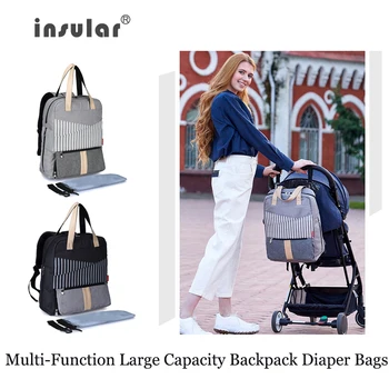 Insular Multi-Function nepremokavé plienkové Veľkú Kapacitu cestovný batoh pevný kočík tašky pre múmiový materskej nappy taška