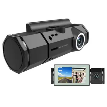 J1 2.7 palcový Displej HD 1080P Auta DVR Nočné Videnie Dashcam Auto Fotoaparát Záznamník Zrkadlo Fotoaparátu Para Auto Duálny Objektív GPS Sledovanie