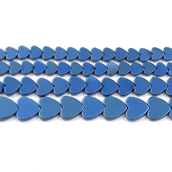 JHNBY Modrá Broskyňa Srdce Hematite Prírodného Kameňa 6/8/10 mm Dištančné Voľné Korálky Pre Šperky, Takže Diy Náramky, Náhrdelník Príslušenstvo