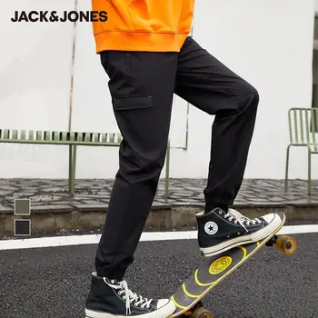 JackJones pánske Bavlna Pure Color Šnúrkou Pravidelné nosenie Príležitostné Športový Cargo Nohavice|220414072