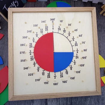 JaheerToy Montessori Vzdelávacích Hračiek Hračky pre Deti Matematiky učebná pomôcka Frakčnou Doska Obvod Pomer Dreva