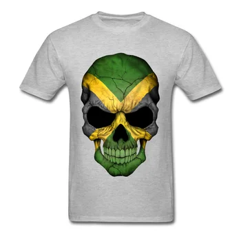 Jamajská Vlajka Rozbité Lebky Mužov Tričko Vlastné Tričká Krátky Rukáv Muž Kreslený Obrázok Tlačiť Hore T-shirts