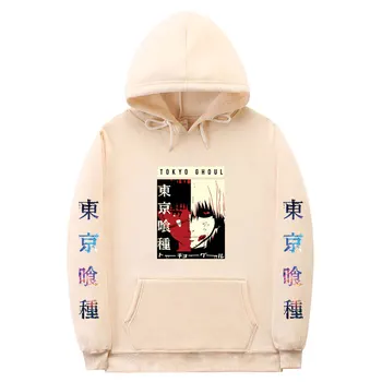 Japonské anime Tokio Vlkolak hoodie Harajuku mikina Kaneki Ken tlač hoodies hip hop Streetwear top s kapucňou