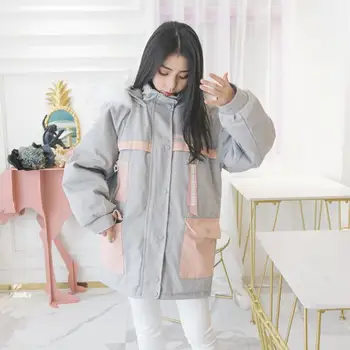 Japonský Harajuku lolita bavlnené oblečenie zahustiť kožušiny golier patchwork gothic lolita outwear dievča loli cos kawaii oblečenie nové