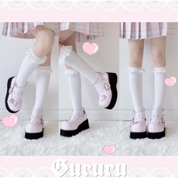 Japonský sladké študent lolita topánky vintage kolo hlavy hrubé dno dámske topánky kawaii Mary Jane jednej topánky loli cosplay cos