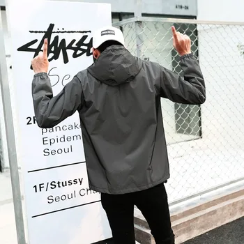 Jar/Jeseň Mužov Reflexné Vesty, Nepremokavé Hip Hop Streetwears Pár Windbreaker Bundy a Coats Harajuku 2019 GW035