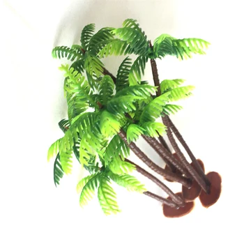 Jeden Alebo 2 ks Mini Coconut Tree Plastové Simulácia Akvárium Zelená Falošné Vodných Rastlín, Rýb Nádrž Akvárium Rastliny Akvárium Dodanie