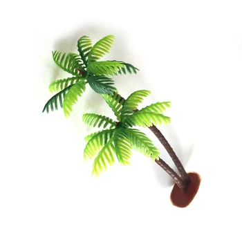 Jeden Alebo 2 ks Mini Coconut Tree Plastové Simulácia Akvárium Zelená Falošné Vodných Rastlín, Rýb Nádrž Akvárium Rastliny Akvárium Dodanie