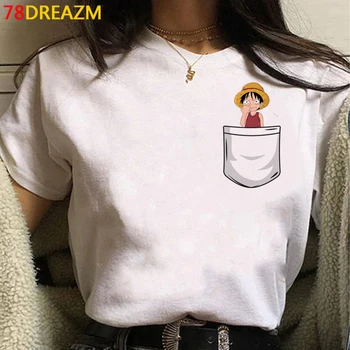 Jeden Kus Luff t shirt ženy japonskej tlače streetwear tumblr plus veľkosť oblečenie tričko biele tričko