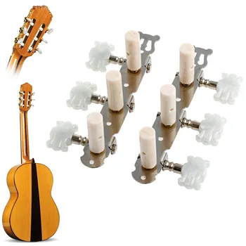 Jeden pár Gitara Ladenie Kolíkov Stroj Prijímačov Biely Stroj Hlava pre Klasickú Gitaru D0LB