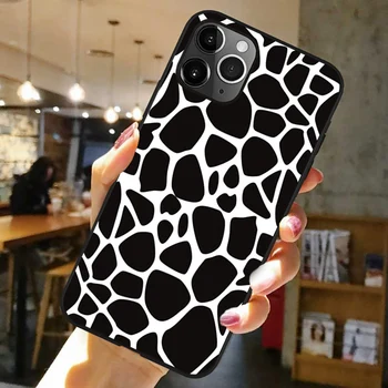 Jednoduchý A Štýlový Biela Čierna Krava Leopard Matné Telefón puzdro Pre Iphone 11 12pro x xs max xr 6 7 8plus 5 se 2020 Kremíka Kryt