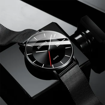 Jenises Pánske Hodinky Quartz Analógové Náramkové hodinky Pre Človeka Ultra Tenké Náramkové hodinky 2020 Muž Obchodné Kalendár Hodiny horloges mannen