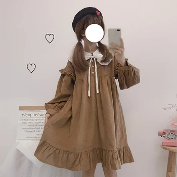 Jeseň Lolita Šaty Tea Party Japonskom Štýle Kawaii Dievča Navy golier denné Šaty Tea Party Gothic Lolita šaty