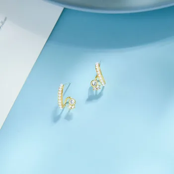 Joolim Delicate Pearl Pave Hoop Earring Tiny Korean Earring Dainty Earring for Women