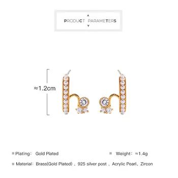 Joolim Delicate Pearl Pave Hoop Earring Tiny Korean Earring Dainty Earring for Women