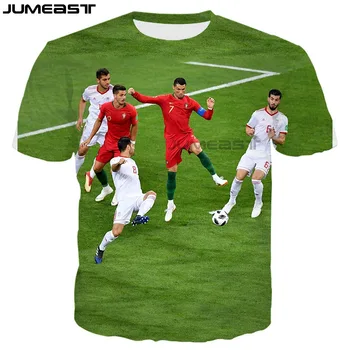 Jumeast Značky Muži/Ženy 3D Vytlačené T-Shirt Futbal Hviezda Cristiano Ronaldo Krátky Rukáv T Shirt Šport Pulóver Letné Topy Tees