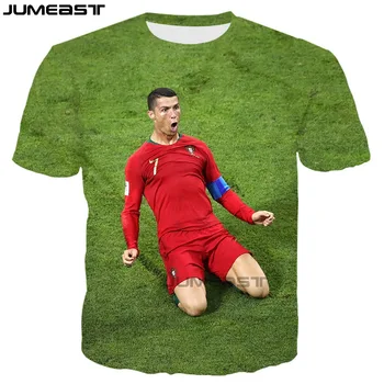 Jumeast Značky Muži/Ženy 3D Vytlačené T-Shirt Futbal Hviezda Cristiano Ronaldo Krátky Rukáv T Shirt Šport Pulóver Letné Topy Tees