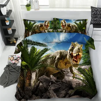 Jurský série 4/6pcs Dinosaura posteľná bielizeň nastaviť pre deti chlapci t-rex Diplodocus deka obliečky kryt nastaví jeden plný kráľovná kráľ bielizeň