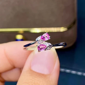 KJJEAXCMY jemné šperky 925 sterling silver vykladané prírodný ružový zafír nové Ženské krúžok elegantné Podporu test hot predaj
