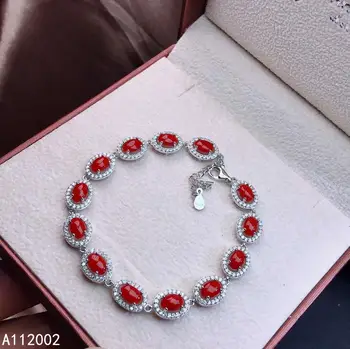 KJJEAXCMY jemné šperky prírodné červené koraly 925 sterling silver nové žien ruke náramok podporu test elegantné