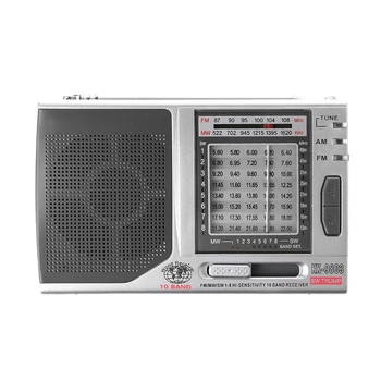 KK-9803 FM/MW/SW1-8 Plnej 10 Kapela Hi-Citlivosť Rádio Prijímač S Skladací Stojan AXYF