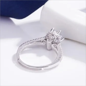 KOFSAC Nové Módne Rýdzeho Striebra 925 Prstene Pre Ženy, Dievča, Svadobné Elegantné Crystal Lesklé Mikro Vložkou CZ Krúžok Jemné Šperky Dary