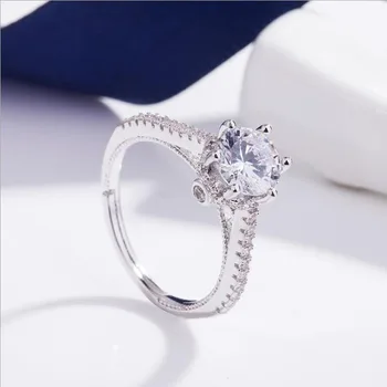 KOFSAC Nové Módne Rýdzeho Striebra 925 Prstene Pre Ženy, Dievča, Svadobné Elegantné Crystal Lesklé Mikro Vložkou CZ Krúžok Jemné Šperky Dary