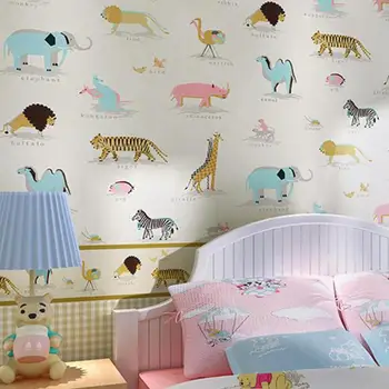 Karikatúra roztomilý zvierat sveta netkaných tapiet detskej izbe tapety chlapec dievča spálňa detské ihrisko